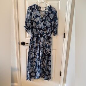Johnny Was Navy Floral Maxi Dress